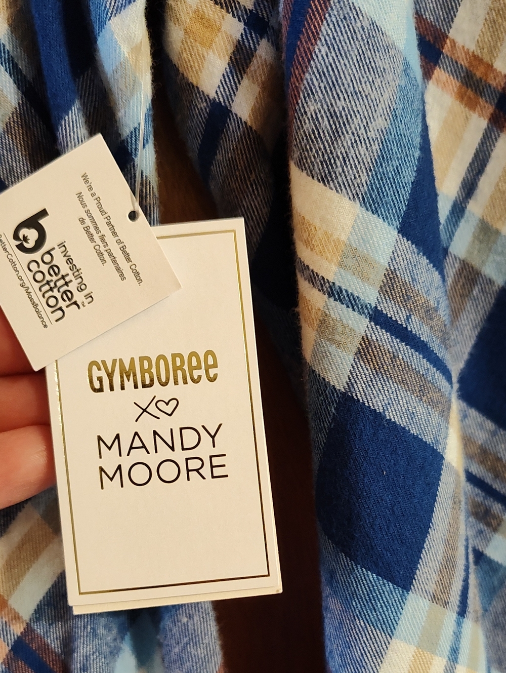 NWT Gymboree x Mandy Moore Womens Dress Plaid Twill Blue Orange White Bias Cut L - Picture 13 of 14